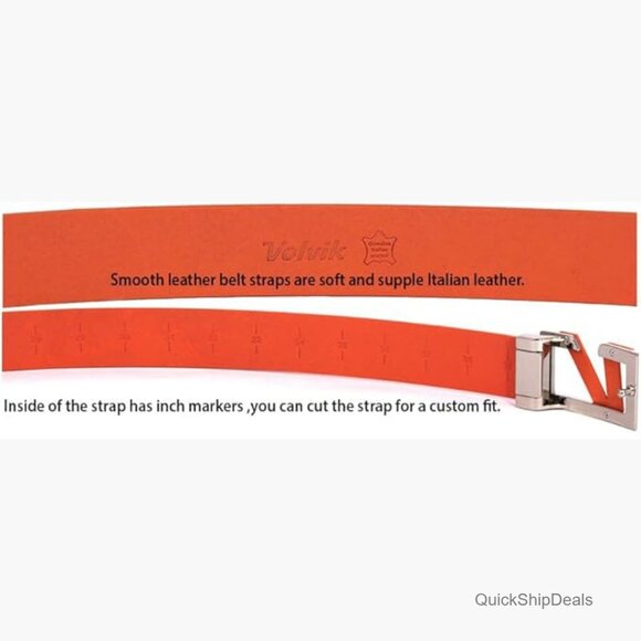 100% Genuine Italian Real Solid Leather Belt Strap Unisex Up to 46" - Picture 2 of 6